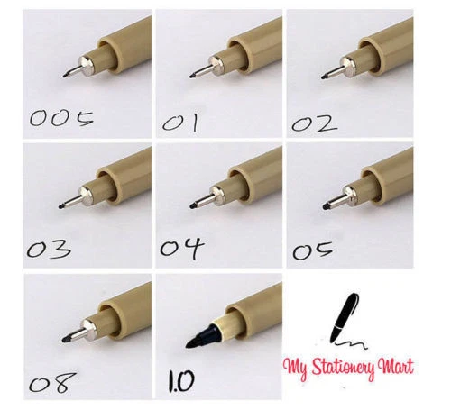 LETO Schwarze Fineliner Stifte Feine Linie Stift Feinfutter Zeichnung schwarz Pigment Tinte Größen