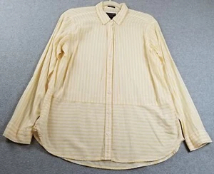 Camisa con botones Abercrombie & Fitch para mujer grande L amarilla blanca a rayas transparente - Imagen 1 de 16