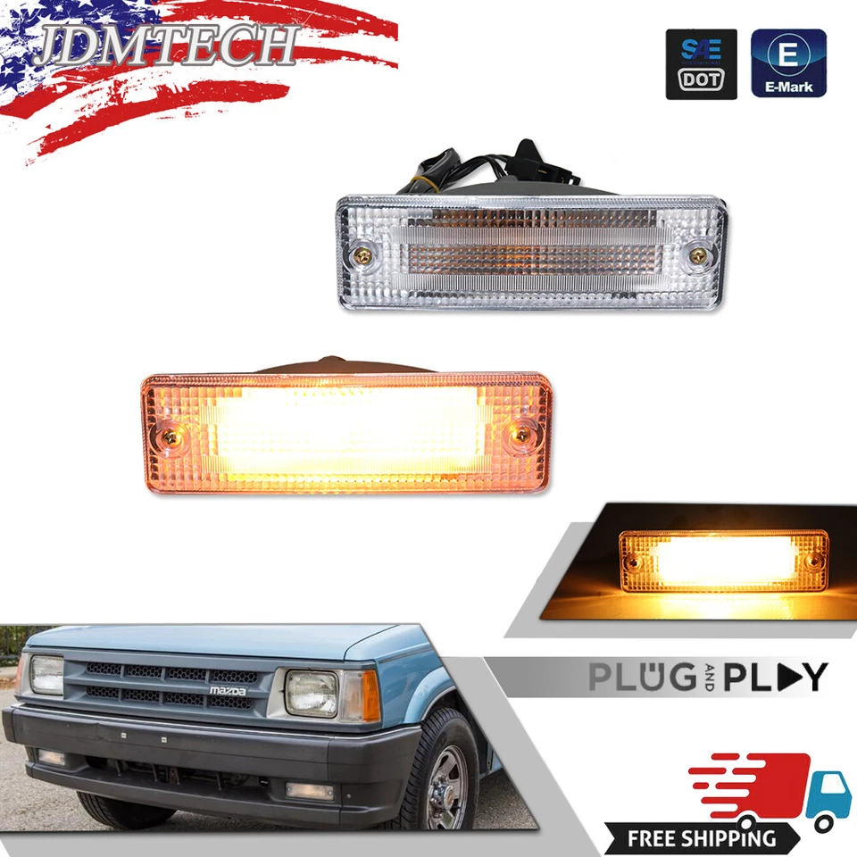 Luzes de seta para lâmpada de para-choque para Mazda B Series B2000 B2200 B2600 85 86 95 98 - Imagem 1 de 4