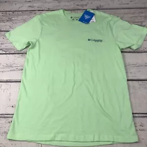 Columbia Graphic Tee T-Shirt Short Sleeve Cotton Lime Green Men's Size M NEW! - Picture 1 of 11