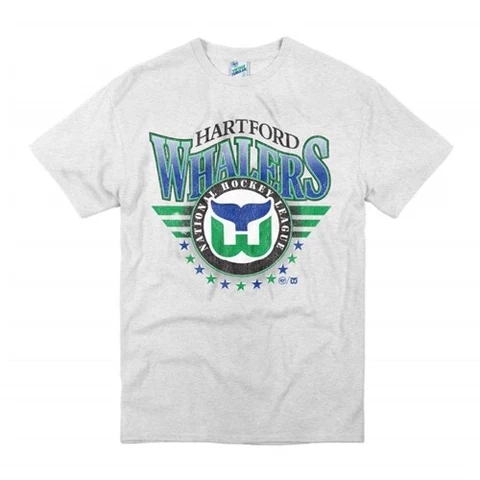 Hartford Whalers Throwback NHL '47 Brand White Lift Off Tubular Men's Tee Shirt Cover
