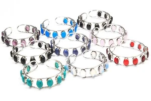 Natural Multi Color Gemstone Handmade Adjustable Bangles Bracelet Jewelry - Picture 1 of 6