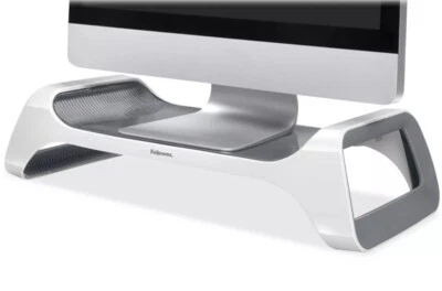 Fellowes I-Spire Series Up to 25 lbs Monitor Lift Stand 9311101 White Gray  New - Image 1 of 3