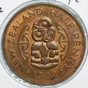 New Zealand 1962 1/2 Penny 198908 combine shipping - Picture 1 of 2