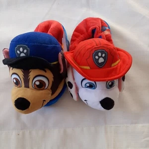 Nickelodeon Paw Patrol Marshall & Chase Toddler Boy 3D Plush Slippers M 7/8 Us - Picture 1 of 7