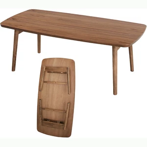 AZUMAYA Wood Folding Legs Table Walnut Brown TAC-229WAL FKOLME USA New - Picture 1 of 22