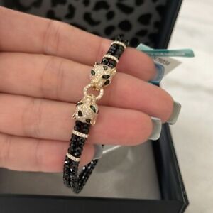 $2,295 EFFY Panther Leopard Diamond, Emerald, Spinel Bracelet 14k Yellow Gold
