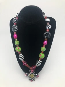 Collana donna croce multicolore con perline grandi - Foto 1 di 3