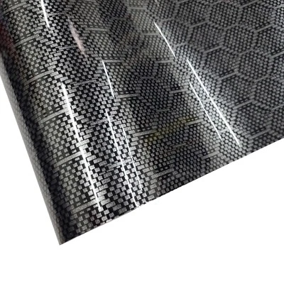 Gloss Python Honeycomb Carbon Fiber Black Silver Vinyl Car Wrap Sticker Film - Image 1 of 2