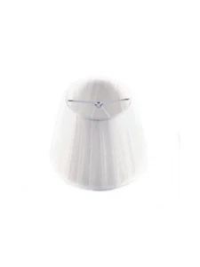 PARALUME PLISSE A MOLLA D.14CM ORGANZA BIANCO MODERNO LAMPAD - Foto 1 di 1