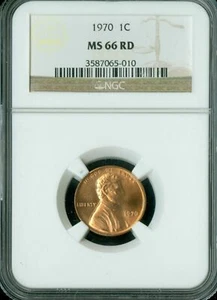1970 LINCOLN CENT NGC MS66 RED 2ND FINEST REGISTRY * - Picture 1 of 2