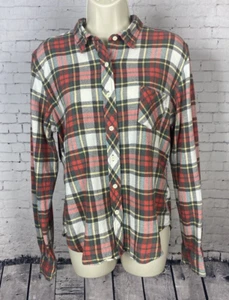 Ralph Lauren Plaid Shirt Large Women's Tomyboy Red Button-Up Textured Knit (A09) - Picture 1 of 11