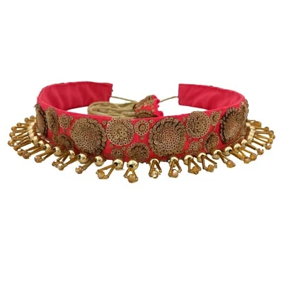 Cinturón sari bordado rosa coral para mujer se adapta a todas las tallas Foto 1 de 4