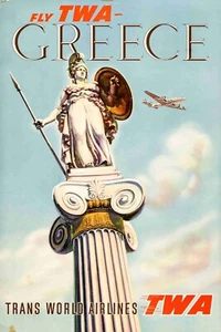 Visit Greece Travel Poster Vintage Advertising Retro 5 Sizes to 20x30 - Picture 1 of 1