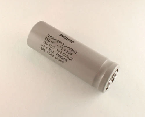 Capacitor de alumínio eletrolítico 2x 290uF 350V lata grande mfd DC 290mfd sobretensão 400V - Imagem 1 de 1