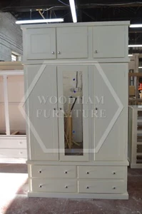 HANDMADE AYLESBURY TRIPLE 4 DRAWER WARDROBE WITH TOPBOX IVORY (NOT FLATPACKED) - Picture 1 of 11