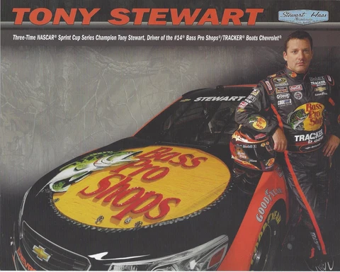 2014 TONY STEWART "BASS PRO SHOPS" #14 NASCAR SPRINT CUP SERIES POSTCARD Cover