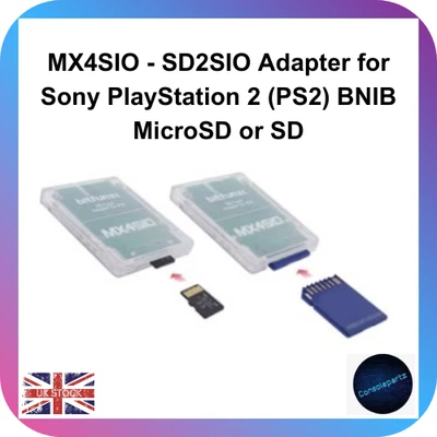 BITFUNX MX4SIO - SD2SIO Adapter for Sony PlayStation 2 (PS2) BNIB MicroSD or SD
