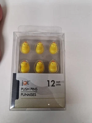 Set of 12  Yellow Rubber Duck Bulletin Board Push Pins Thumbtacks - New - Image 1 of 3