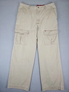 Tommy Hilfiger Cargo Pants Men's 34x30 Baggy Wide Leg Distressed Skater Y2K - Picture 1 of 12