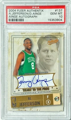 Fleer Authentix Al Jefferson Danny Ainge Executive Auto 2004-05/200 PSA 10 SP Foto 1 de 2