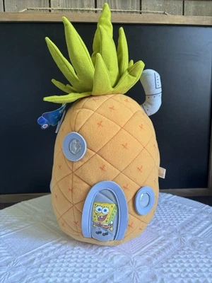 全新带标签 Nickelodeon 海绵宝宝 菠萝屋 毛绒玩具 Nanco 2002  — 第 1/4 张图片