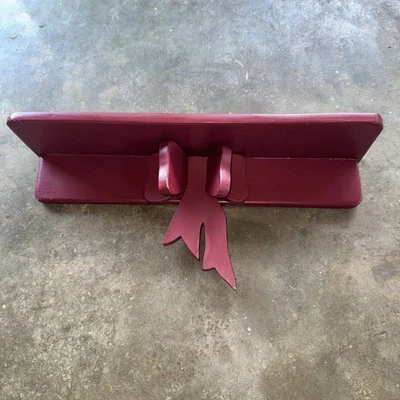 Prateleira de madeira vermelha vintage para casa de fazenda 24" com design de arco de madeira 3D Country Chic - Imagem 1 de 4