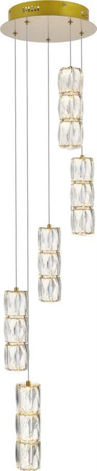 Lámpara Colgante Polaris LED Oro con Elegancia Cristalina Foto 1 de 1