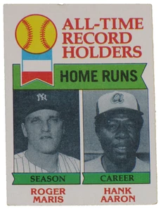 1979 Topps #413 All Time Home Run Record Baseball Card Roger Maris Hank Aaron - Picture 1 of 8