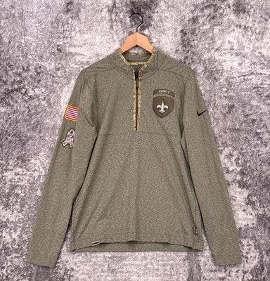 Pulôver Nike masculino médio New Orleans Saints saudação ao serviço 1/4 zíper - Imagem 1 de 4