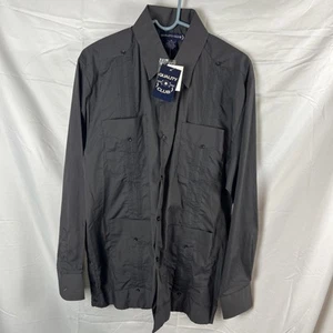 Quality Club Mens Button Down Long Sleeve Collared Shirt Size XL Dark Gray NWT - Picture 1 of 8
