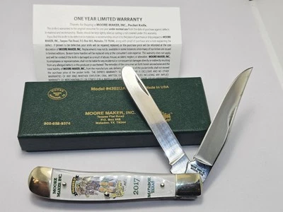 Moore Maker Inc. 2017 Matador, Texas, Cowboy Trapper Folding Knife 4 1/8 Inch - Image 1 of 4