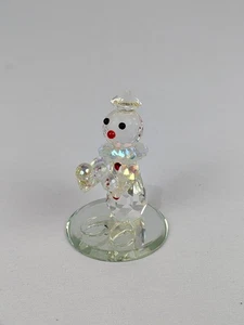 Crystal Glass Juggling Circus Clown Mini Figurine Red Nose - Picture 1 of 6