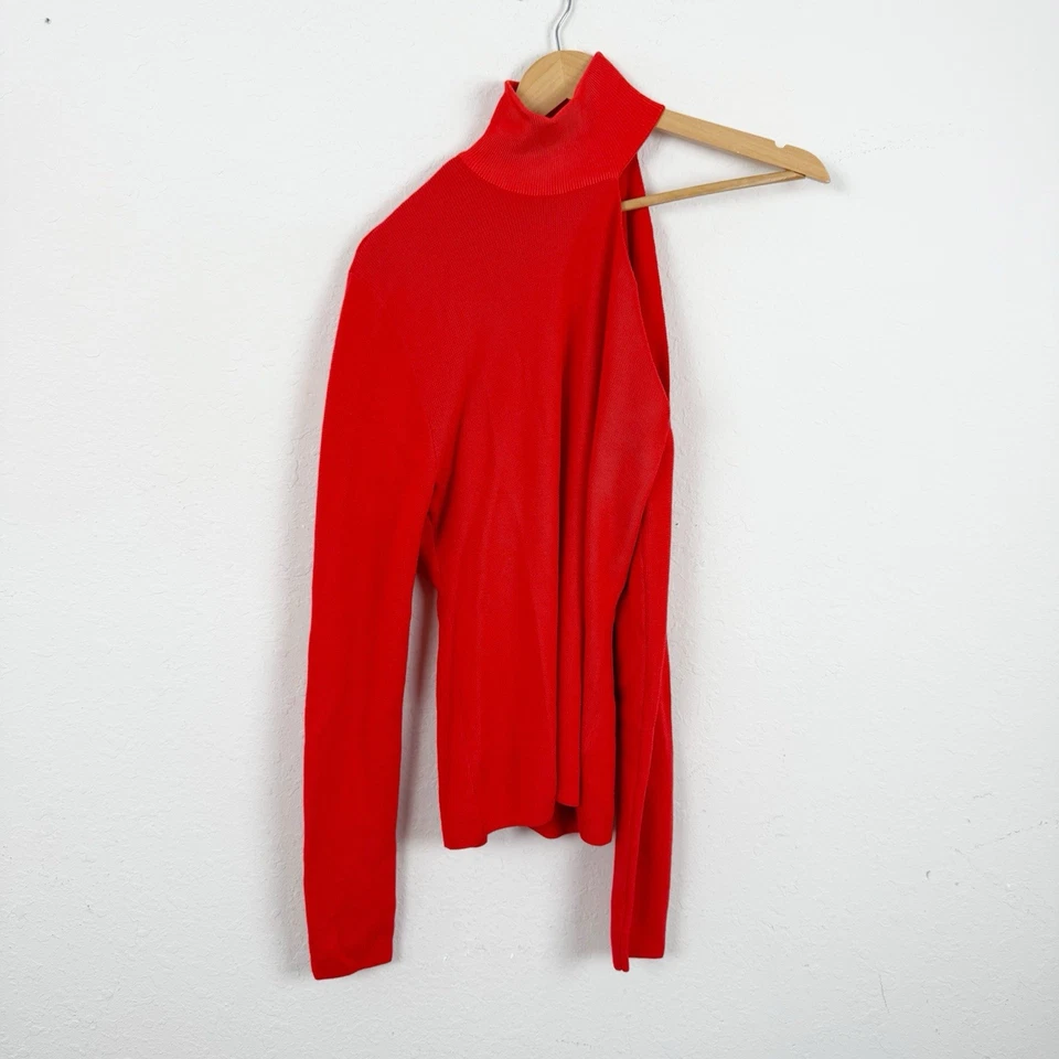 Suéter Dion Lee Rojo Corte Mezcla Lana Merino Cuello Alto Talla 8 Foto 1 de 4