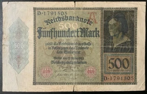 1922 GERMANY PAPER MONEY - 500 MARK BANKNOTE! - Picture 1 of 2