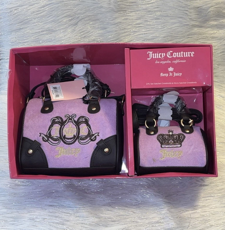 Juicy Couture Lovers Club Carteras Raras Juego de 2 Piezas Cartera Bandolera y Micro Regalo Foto 1 de 1