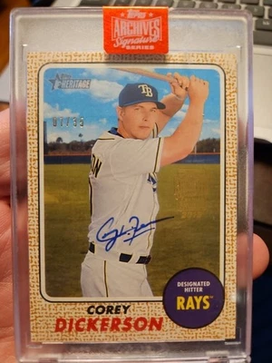 Topps Archives Signature Series 2019 Corey Dickerson 2017 Heritage Auto 7/35 Ray Foto 1 de 3