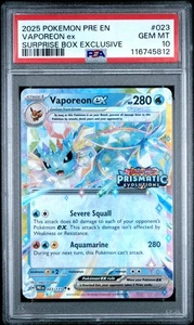 Vaporeon EX 023/131 Caja Sorpresa Estampada Exclusiva Pokemon PSA 10 - Imagen 1 de 2