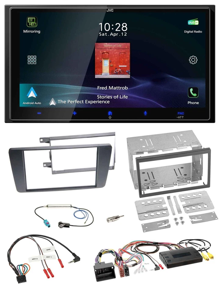 JVC USB Bluetooth 2DIN DAB Lenkrad Autoradio für Skoda Octavia 09-13 Scout aktiv - Bild 1 von 4