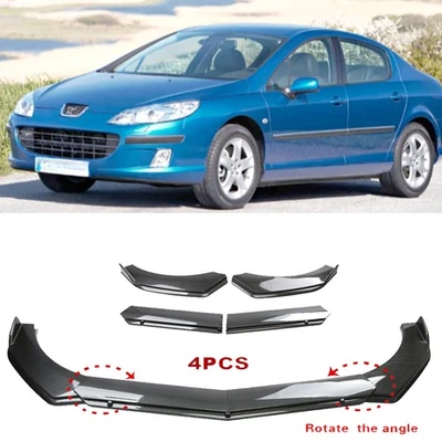 Carbon Fiber Style Front Bumper Lip Splitter Spoiler For Peugeot 407 2004-2011 Foto 1 de 4
