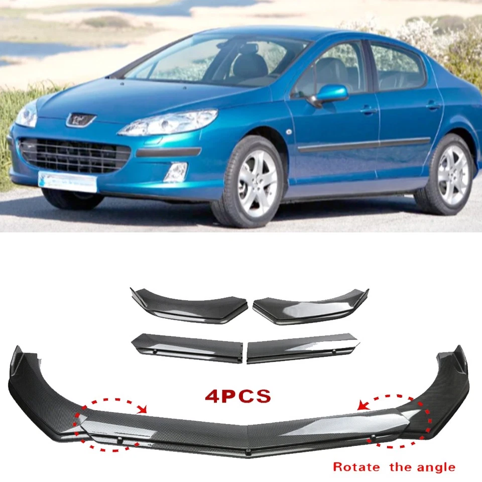 Carbon Fiber Style Front Bumper Lip Splitter Spoiler For Peugeot 407 2004-2011 — 第 1/4 张图片