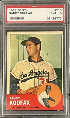 1963 Topps 210 Sandy Koufax - PSA EX-MT 6 - Imagem 1 de 2