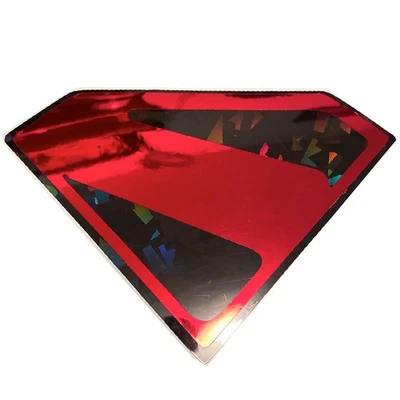 Superman Logo Sticker 4x3 in – Black Holographic & Red Metallic Decal  - Image 1 of 3