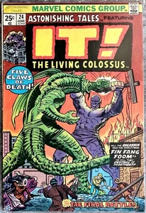 Astonishing Tales #24 IT & Living Colossus Marvel 1974 Fin Fang Foom Cubierta En muy buen estado/buen estado - Imagen 1 de 15