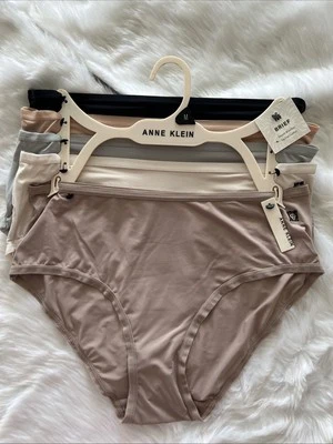 Anne Klein 5 Pack Womens Brief Tag Free Underwear Panties Medium Solid - Image 1 of 4