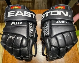 Vintage Easton Air 9500 Hockey Gloves 14.5" Black  - Picture 1 of 6