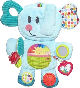 Playskool Fold 'n Go Elephant Stuffed Animal Tummy Time Toy - 3 Months+, Blue - Picture 1 of 5