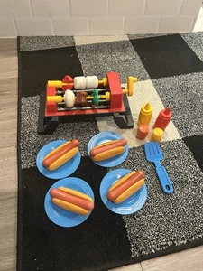 1988 vtg Fisher Price BBQ Rotisserie Grill # 2110 Skewers Toy and extras - Picture 1 of 10