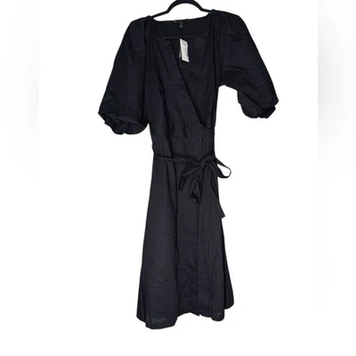 Banana Republic маленький черный надежном Midi платье блестящий рукав хлопок новый с Ярлыками - Изображение 1 из 4