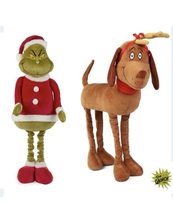 DR.SUESS Extendable Grinch & Max Dog Pull Up Figures Christmas Decoration 55-80cm